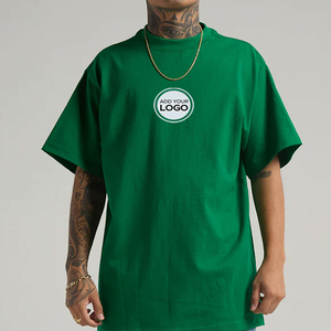 T-shirt personnalisé coupe ample en coton doux filé à l'anneau, col rond uni – Vente en gros OEM, T-shirt coupe ample avec impression personnalisée - Product Image 1