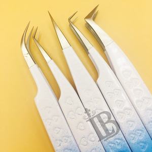 Pince à épiler de haute qualité pour extensions de cils, pince à épiler pour cils de vison, style cœur ombré, produit très demandé, outils de maquillage - Product Image 6