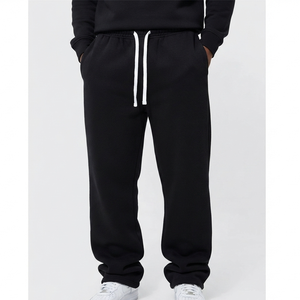 Custom Heavyweight 450 GSM Fleece <b>Elastic</b> Waist Drawstring Jogger <b>Men</b> Printed Logo Wide Straight Leg Baggy Cotton Sweatpants <b>Men</b> - Product Image 1