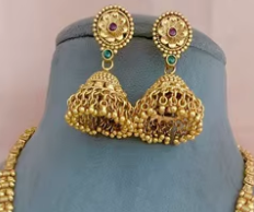 Look traditionnel Antique plaqué or perle Look meilleure qualité Long collier ensemble avec boucles d'oreilles pour mariage porter pour les femmes - Product Image 2