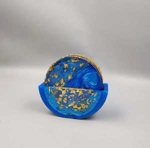 Multicolour Epoxy Resin Tea <b>Coaster</b> <b>Set</b> Personalized For Table Decoration Dinnerware Wine Coffee Drink Mats & Pads Placemet - Product Image 6