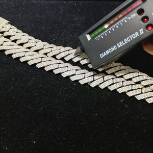 Chaîne cubaine Iced Out en argent 925 avec diamants Moissanite, collier Hip Hop - Product Image 2