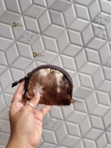 Monedero de cuero genuino de vaca, elegante cartera tipo clutch, monedero de cuero de forma semicircular, estilo occidental, unisex, para monedas. - Product Image 2