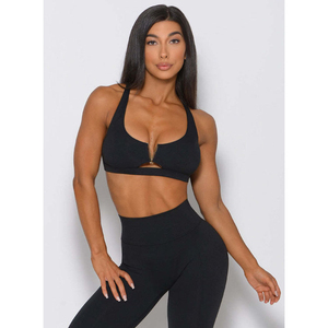 Ensemble de leggings de yoga taille haute et soutien-gorge de sport haut de gamme, vêtements de sport sans couture, respirants, pour femmes, pour la gym et le yoga - Product Image 5