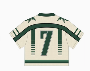 Maillot de football américain sur mesure, coupe ample, style vintage, en polyester, avec motif graphique, haut en mesh - Product Image 3