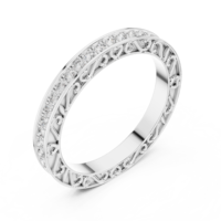 Bague Éternité en Moissanite, Taille Ronde Brillante, Sertissage Canal, Argent 925, Bijou de Mariage Classique Unisexe