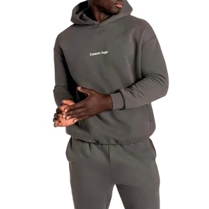 เสื้อฮู้ดผ้าคอตตอนเทอร์รี่100% สำหรับผู้ชายโอเวอร์ไซส์แบบกำหนดเอง - Product Image 5