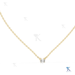Collar con Colgante de Diamante Cultivado en Laboratorio de 0.25 Ct, Corte Esmeralda, Oro Sólido de 14K/18K, Elegante y Minimalista para Mujer, Ideal para Fiestas y Bodas - Product Image 1