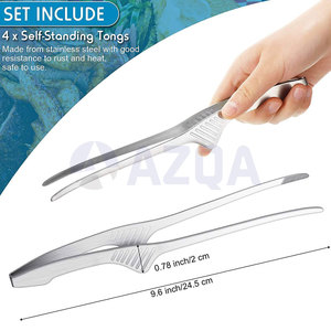 Pince de cuisine en acier inoxydable pour barbecue, salade, cuisson, grillades, camping et préparation des aliments - Product Image 2