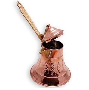Magnifique cafetière turque, grecque et arabe en cuivre et laiton, pour cuisinière, Cezve Ibrik Briki avec poignée en bois - Product Image 4