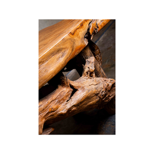 Banc en racine de teck rustique fait main, mobilier d'extérieur pour villa, avec une esthétique naturelle et un charme robuste ARTERRA - Product Image 4