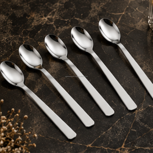 Durable Food Grade Stainless Steel Long Handle Anti-Slip <b>Table</b> <b>Spoons</b> Set | Mirror Modern Luxury Design Dishwasher Safe Home - Product Image 4