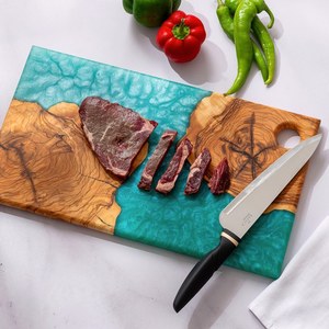 Tabla de Quesos de Resina Personalizada, Tabla de Cortar y Servir de Madera Hecha a Mano, 2.0 cm de Grosor, Apta para Lavavajillas, para Cocina y Comedor - Product Image 6