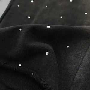 Custom Men's Casual Mid Waist Stone Wash Cotton Blend Drawstring Closure Flared Breathable Sweatpants Wide Leg Embroidery - Product Image 5