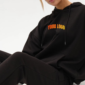 Ensemble 2 pièces pour femme en coton 100% pour l'automne, grande taille, imprimé, respectueux de l'environnement, sweat-shirts et sweats à capuche, manches longues, coupe ample, respirant - Product Image 6