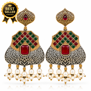 Proveedor Mayorista de Pendientes Colgantes de Plata Oxidada con Flores Bohemias y Ónix Engastado en Bisel para Mujer - Regalo de Boda, Proveedor al por Mayor - Product Image 1