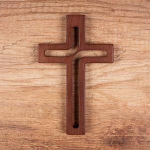 Croix sur pied en bois massif artisanale, décoration religieuse chrétienne, croix de prière pour la maison, l'église, le bureau - Product Image 4