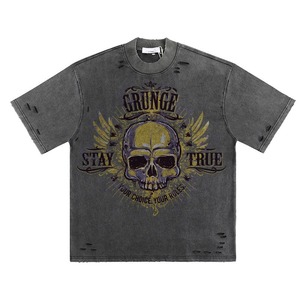 Camiseta de Manga Corta para Hombre, Estilo Vintage, 100% Algodón Tejido, 180 Gramos, Estampado, Corte Regular, Cuello Redondo, Estilo Urbano, Secado Rápido - Product Image 3