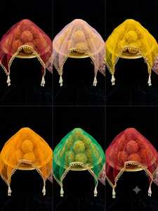 Luxury & Organza Fabric Pooja Thali Cover, Wedding Ritual <b>Plate</b> Cover, Shagun Coconut Cover, Puja Chowki Aasan Decor - Product Image 6