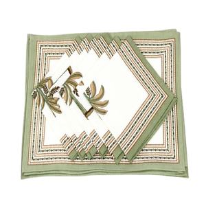 Block Print Cotton <b>Table</b> Mats <b>and</b> Napkins <b>Sets</b> for the Dining Room Placements Kitchen Textiles Indian Style Dining - Product Image 4