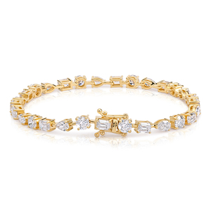 Pulsera de tenis de lujo con diamantes cultivados en laboratorio de 6.8 CT, corte mixto, certificado IGI, oro blanco de 10K, chapado en rodio, para mujer, para boda - Product Image 4