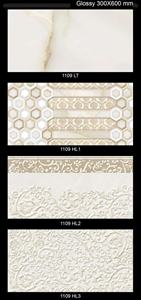 Azulejos de Porcelana Cerámica Vistaar para Interiores, Acabado Rústico Vintage Brillante, Diseño Floral, 300x600mm, Resistentes al Ácido - Product Image 3