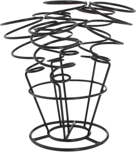 Modern Abstract Metal Wire <b>Vase</b> Black Spiral Decorative Table Accent Contemporary Handmade Home Decor Sculpture - Product Image 1