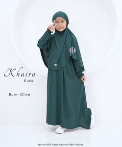 ชุดเดรสเด็กมุสลิมผ้าสแปนเด็กซ์/โพลีเอสเตอร์ อบายะ ใส่สบาย ระบายอากาศได้ดี น้ำหนักเบา เป็นมิตรกับสิ่งแวดล้อม ยืดหยุ่นได้ ลายสก็อต ยาวเต็มตัว - Product Image 4