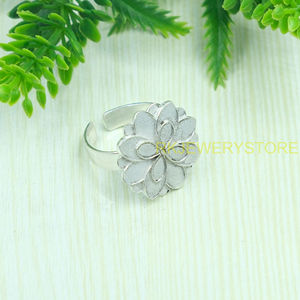 Anillo de Plata de Ley 925 con Flor, Ajustable, Hecho a Mano, Diseño Floral Vintage, Joyería para Mujer, Anillo Abierto, Regalo - Product Image 2