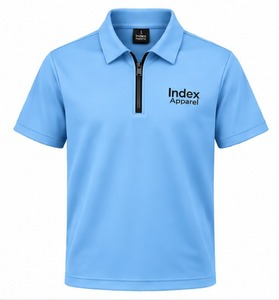 เสื้อโปโลทีมแบบกำหนดเองสำหรับผู้ชาย Index Apparel แขนสั้นแบบซิป คอปกปักลาย ชุดกีฬา - Product Image 1