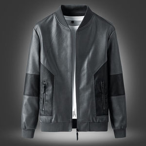 แจ็คเก็ตหนังแท้ทรงเท่สำหรับผู้ชาย คุณภาพสูง ทนทาน สวมใส่สบาย สไตล์ไบค์เกอร์ มอเตอร์ไซค์ วินเทจ คาเฟ่เรเซอร์  โลโก้สั่งทำได้ แฟชั่น - Product Image 3