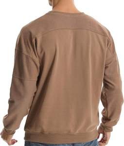 Nueva Colección, Sudadera para Hombre de Manga Larga, Cuello Caído, Color Sólido, Cómoda, Talla Grande, 100% Algodón, Impermeable - Product Image 3