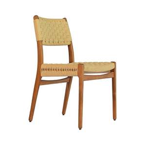 เก้าอี้ทานอาหารไม้สักพรีเมียมพร้อมพนักพิงหวายสานมือ สไตล์โมเดิร์นมินิมอล สำหรับร้านอาหาร - Product Image 2