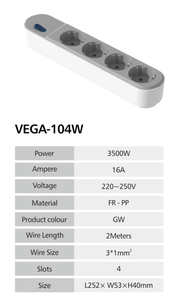 Volet de sécurité adapté au lieu de travail, à la maison et en voyage, de haute qualité, type européen OEM, série VEGA, rallonges électriques. - Product Image 5