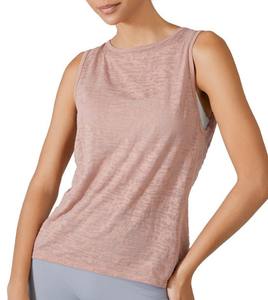 Chaleco de malla sólida de punto 100% algodón, de secado rápido, sin mangas, informal, holgado, para gimnasio, deportes, fitness, top deportivo para mujer - Product Image 1