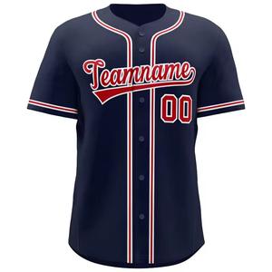 Camiseta de Béisbol Sublimada Personalizada, Uniforme de Equipo OEM, Ropa Deportiva Transpirable de Poliéster con Botones, con Nombre y Número del Jugador - Product Image 5