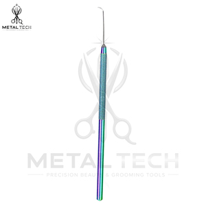 Kit d'outils professionnels pour perruques Lace Frontal : Aiguille de ventilation multicolore arc-en-ciel avec poignée en métal moleté et micro-aiguille en acier - Product Image 6