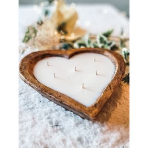 Bol à bougie en bois naturel en forme de cœur, en gros, sous marque privée, écologique, en cire de soja parfumée, cadeau de luxe pour la Saint-Valentin - Product Image 3