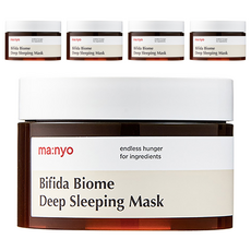 Offerta Manyo Factory: Set di 5 Maschere Viso Notturne da 100ml, Crema Idratante Organica con Bioma Bifida - Product Image 1