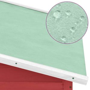 Poulailler en bois de sapin massif rouge et blanc, cage pour animaux en acier galvanisé - Product Image 5