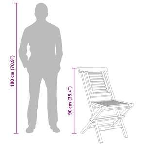 Ensemble de 6 chaises pliantes de jardin en teck massif, mobilier de jardin durable, design standard - Product Image 6