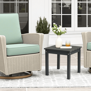 Dark Grey Square HDPE Adirondack Side Table Weather Resistant Small Outdoor Patio End Table - Product Image 5