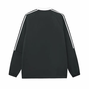 T-shirt unisexe décontracté col en V 320g style universitaire américain tricoté avec surpiqûres contrastées coupe ample uni compressé numériquement - Product Image 4