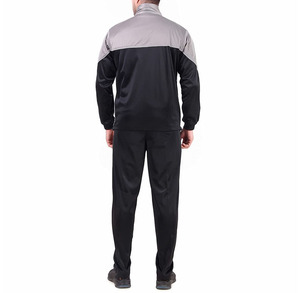 Conjunto Deportivo para Hombre en Negro y Gris, Chaqueta con Cierre Completo y Pantalones, Ropa Deportiva de Poliéster, Traje de Entrenamiento Otoñal, Corte Regular - Product Image 2