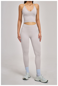 Highly Professional Women,s Slim Fit Workout Sportswear 2-Piece Set Includes High Waist Leggie Bra <b>Plus</b> <b>Size</b> Crystal Stitch - Product Image 4