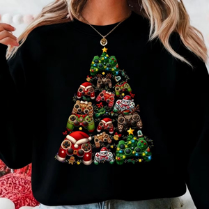 Sweat à capuche professionnel pour femme, motif contrôleur de jeu rétro amusant, design Noël, Père Noël, jeu vidéo, sapin de Noël, gamer, pour garçon - Product Image 1