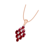 Atemberaubender Natürlicher Rubin-Edelstein-Anhänger Rhodium-Plattiert 9k/14k/18k Gold und Natürliche Diamanten Feiner Schmuck Halskette für Damen