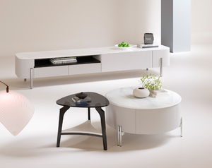 Mesa de centro minimalista escandinava, centro de mesa moderno de madera para sofá, mesa de centro de diseño de mediados de siglo, muebles para sala de estar - Product Image 3