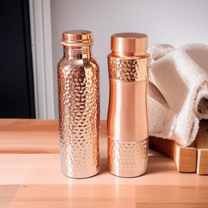 Antique Creations Customized Honeycomb Texture Copper Bottle-Handcrafted Luxury Metal <b>Drinkware</b> for Yoga Sports Outdoor Use - Product Image 5