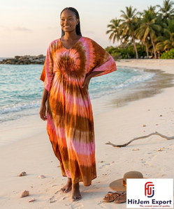 Custom Printed <b>Kaftan</b> Dress Women <b>Summer</b> Beach Wear Loose Fit Soft Fabric Trendy Design Wholesale Supply - Product Image 1